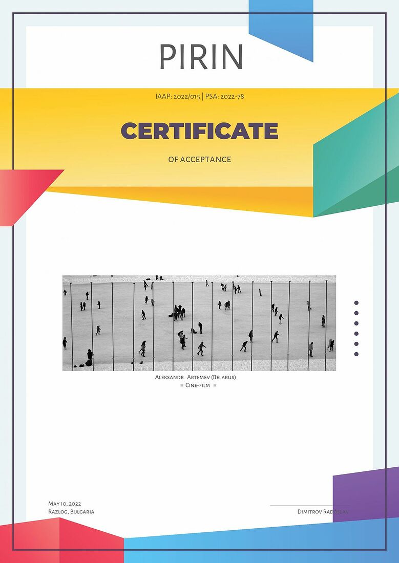 Aleksandr Artemev. Photographic awards. The International exhibition of art photography Pirin Salon (PSA 2022-78) https://psa-photo.org/page/exhibitions-current-month