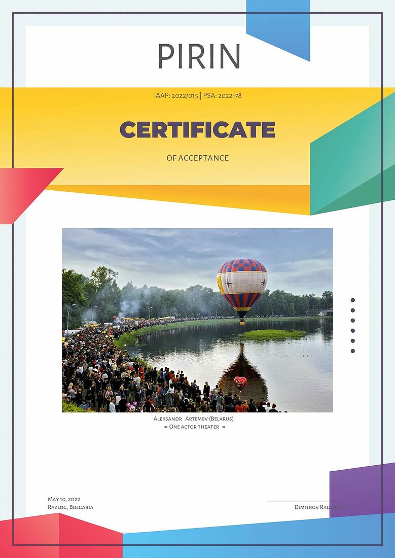 Aleksandr Artemev. Photographic awards. The International exhibition of art photography Pirin Salon (PSA 2022-78) https://psa-photo.org/page/exhibitions-current-month