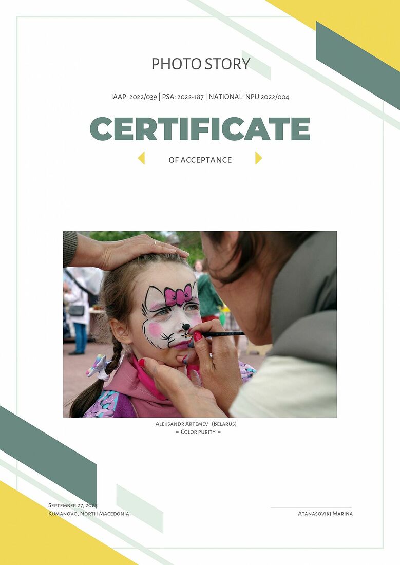 Aleksandr Artemev. Photographic awards. Photo Story is international contest of art photography (PSA 2022-187, IAAP 2022/039)