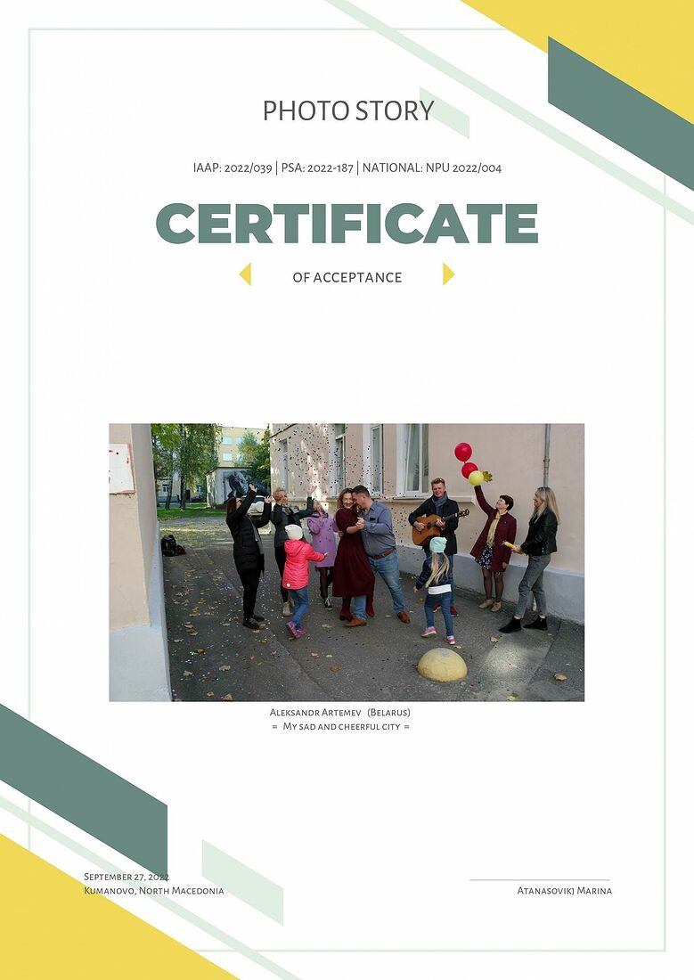 Aleksandr Artemev. Photographic awards. Photo Story is international contest of art photography (PSA 2022-187, IAAP 2022/039)