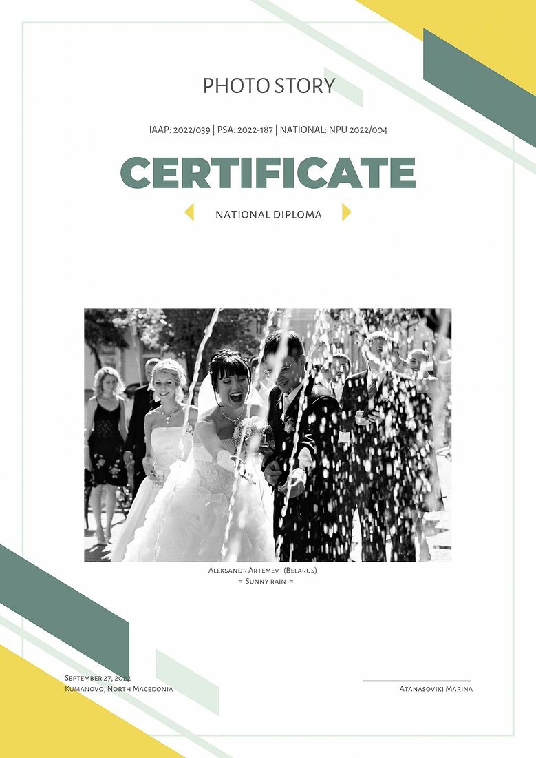 Aleksandr Artemev. Photographic awards. Photo Story is international contest of art photography (PSA 2022-187, IAAP 2022/039)